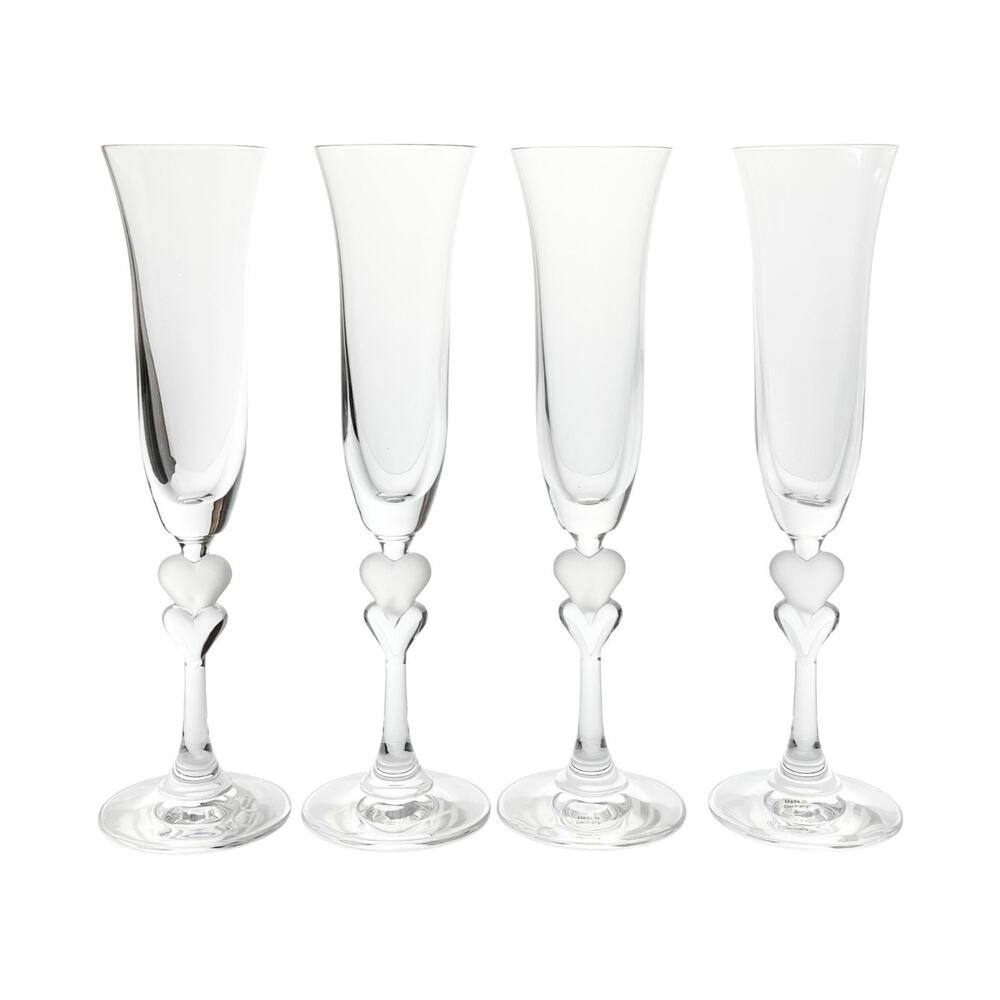 Spiegelau “Sweetheart” Set of 4 Crystal Fluted Champagne Glasses 10” 5oz